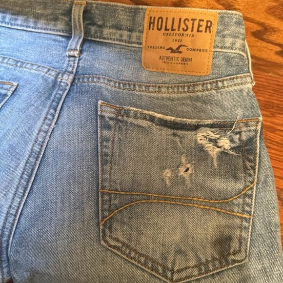 Hollister Jean Cut Off Shorts High Waist Button Fly Raw Hem Distress Stretch 30 - Picture 13 of 16